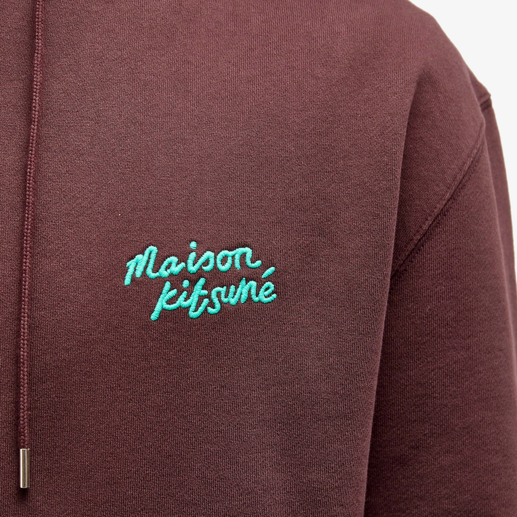 Maison Kitsune Handwriting Regular Hoodie Dark Chocolate